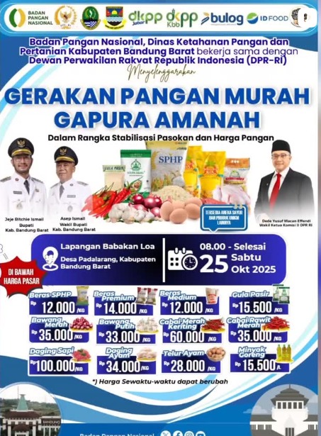 Dinas Ketahanan Pangan dan Pertanian (DKPP) Kab. Bandung Barat kembali melaksanakan Gerakan Pangan Murah Amanah (Gapura Amanah)